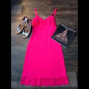 🥀Vintage Hot Pink Pinup Rockabilly Dress Slip🥀